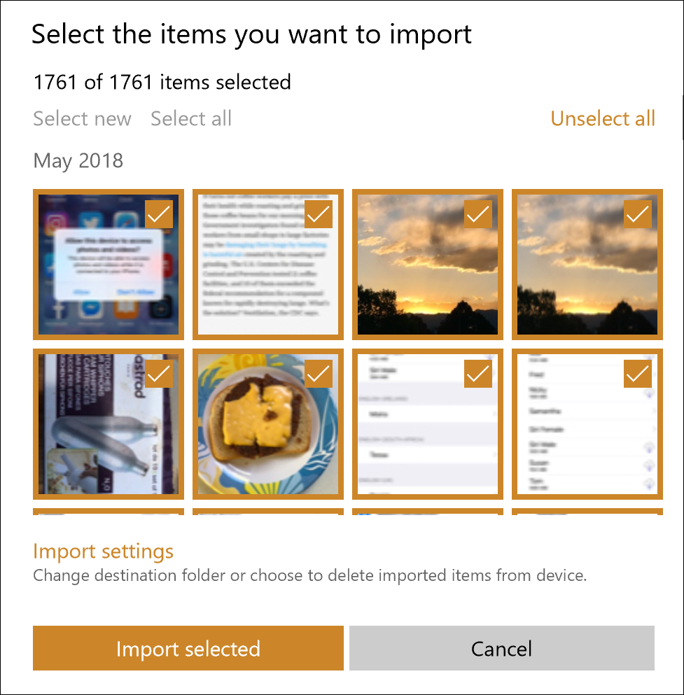 import iphone ipad photos windows win10