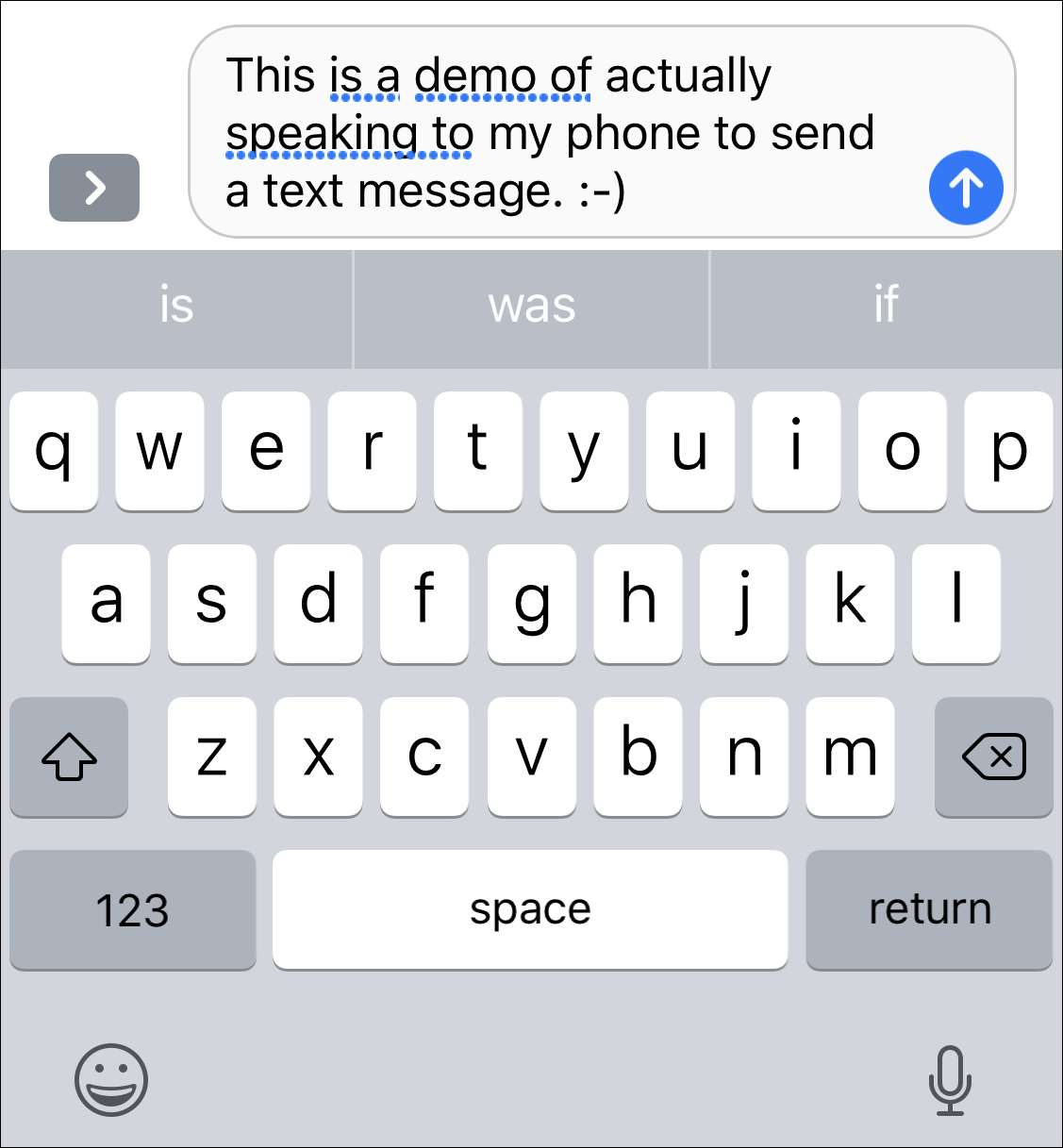 dictation voice to text - edit and correct - ios iphone