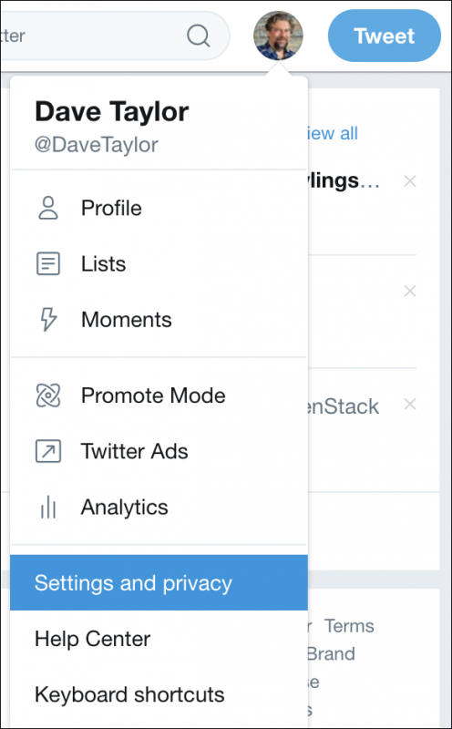 How to Change your Twitter Password - Ask Dave Taylor