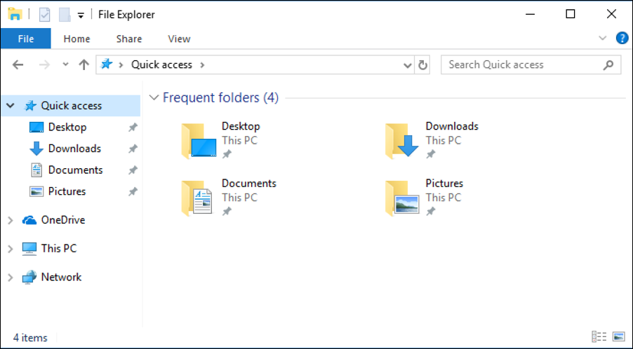 windows file explorer - quick access