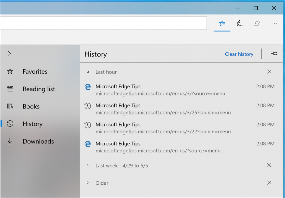 delete microsoft edge history delete microsoft edge history