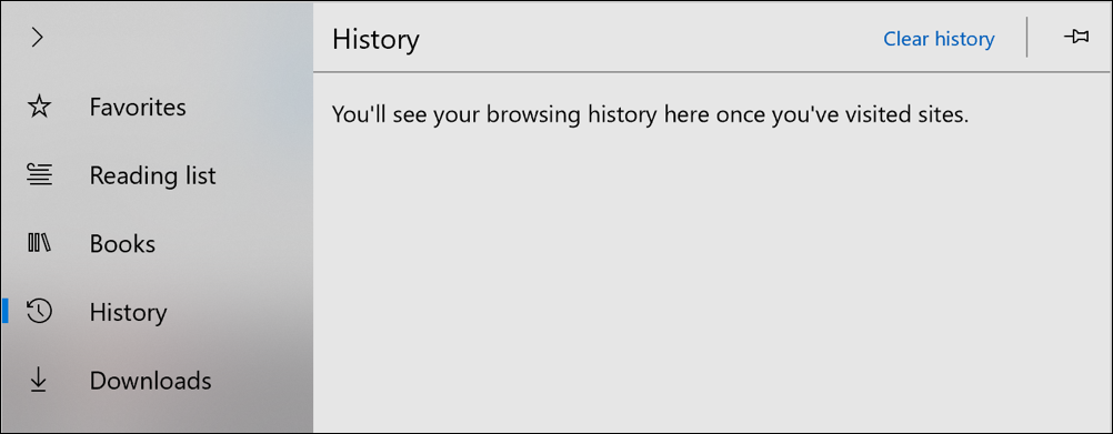 microsoft edge, no history browser browsing