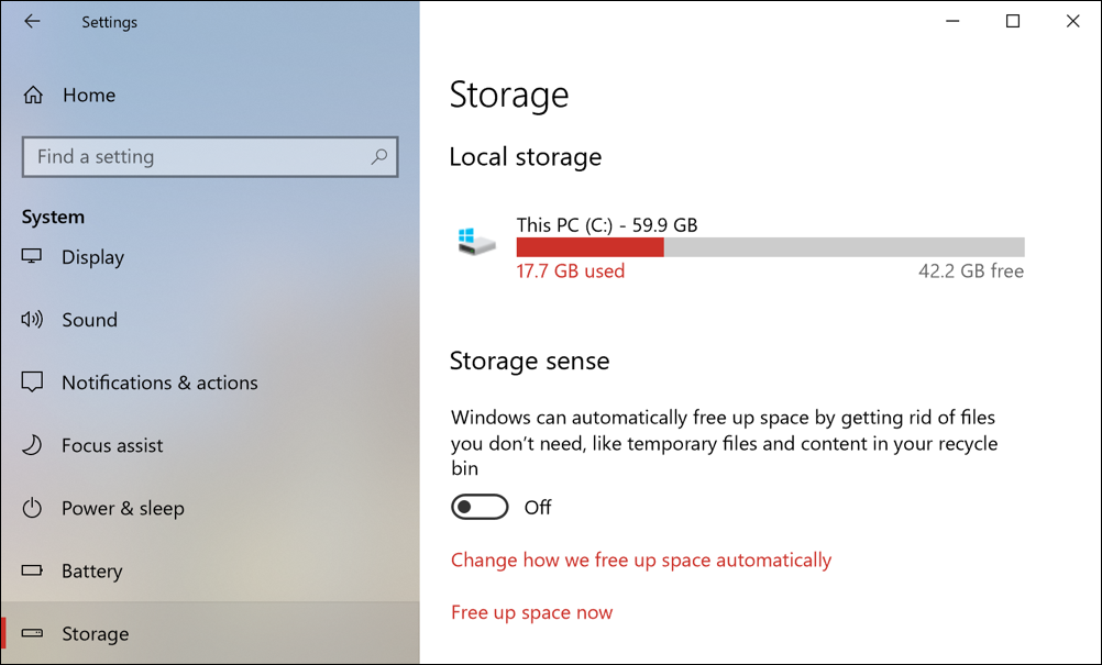 windows 10 win10 storage sense disk space management