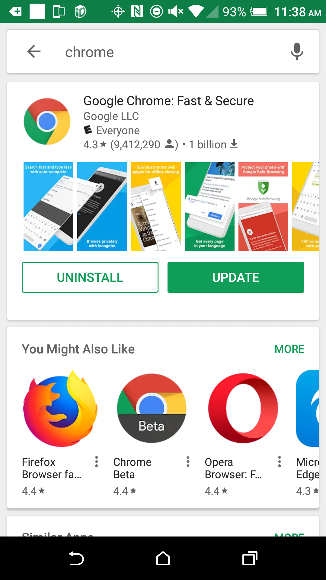 google play store - android - chrome