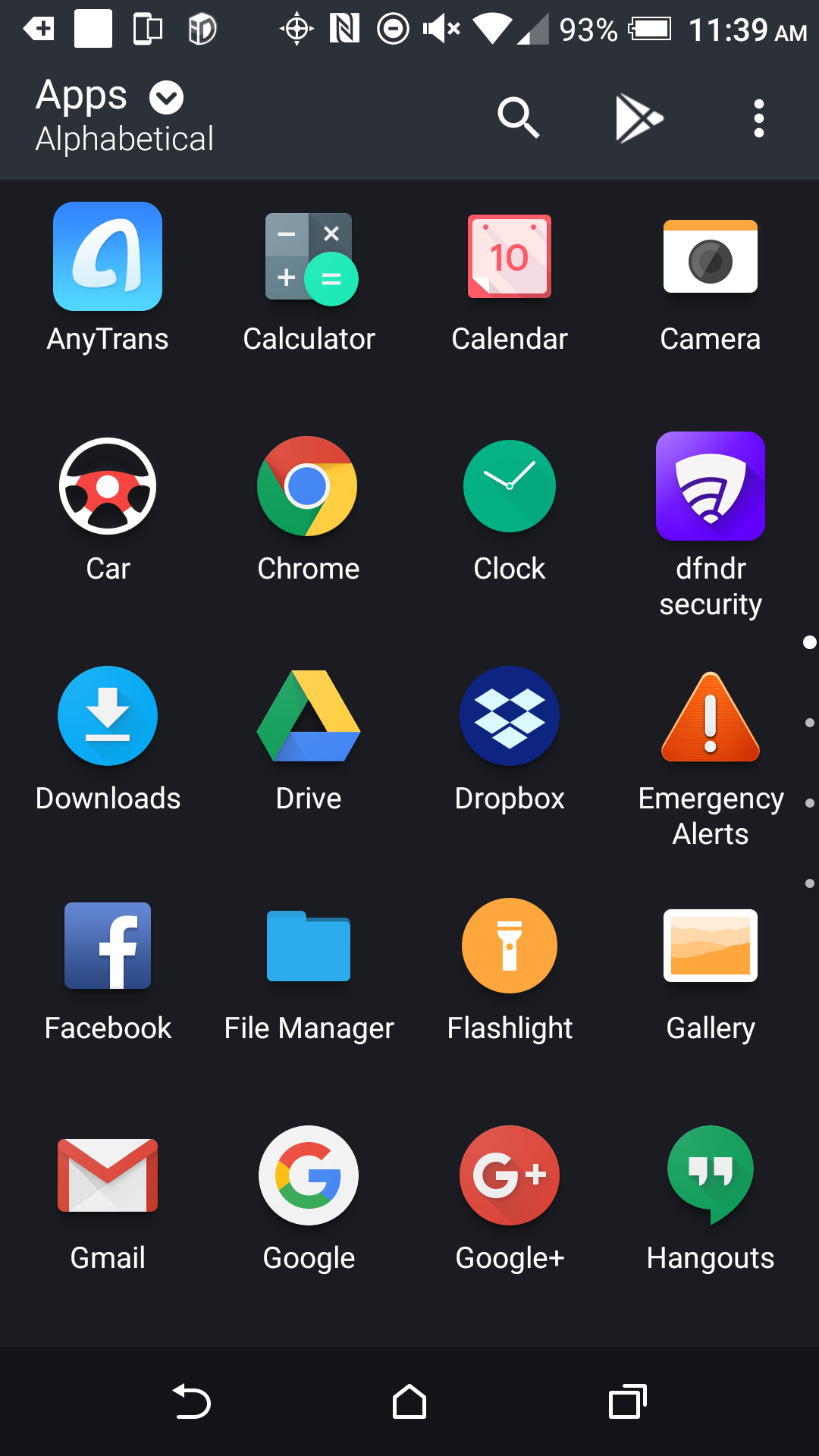 android - all apps - google chrome