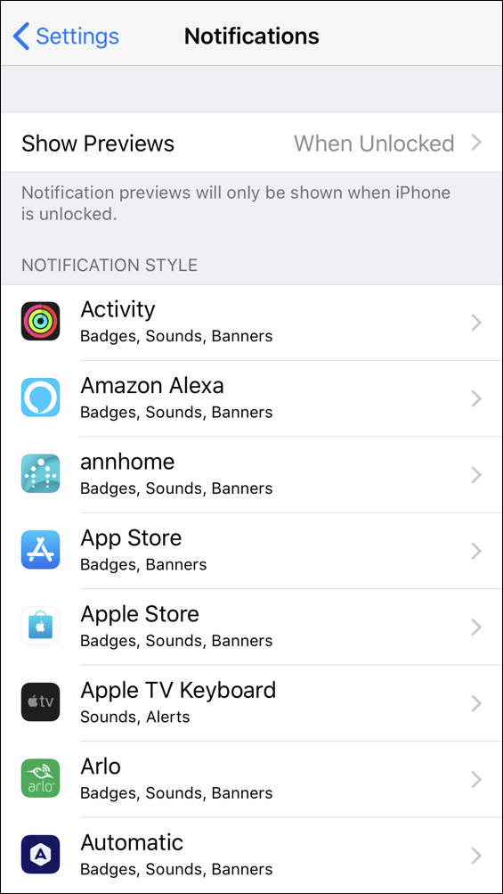 ios 11 notifications settings preferences