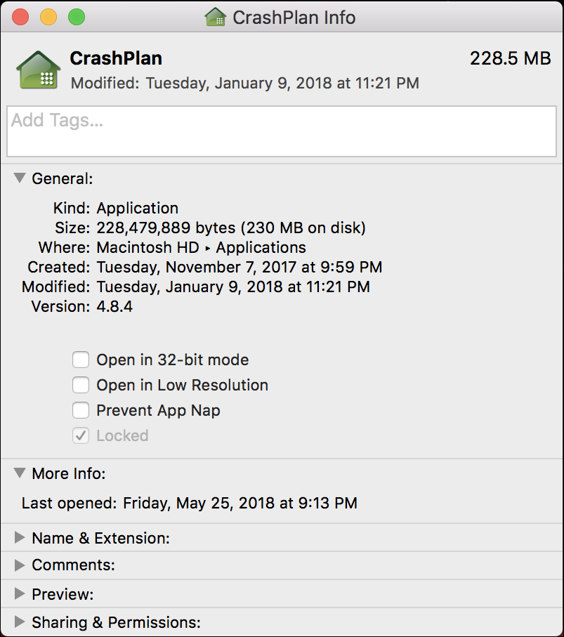 macos x get info - file locked