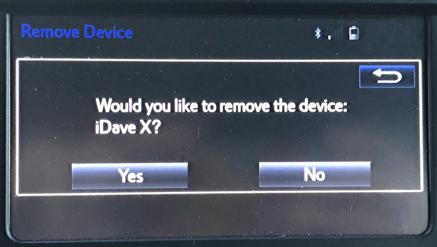 would you like to remove device bluetooth pairing toyota
