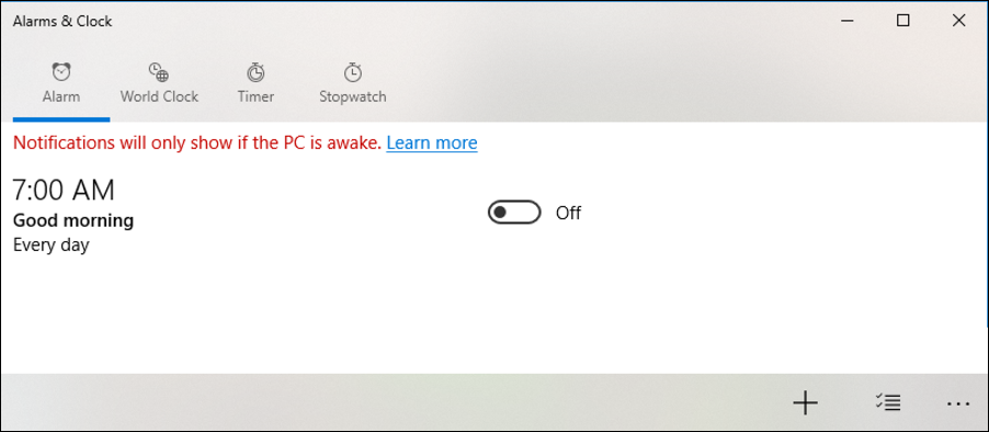 windows 10 set alarm