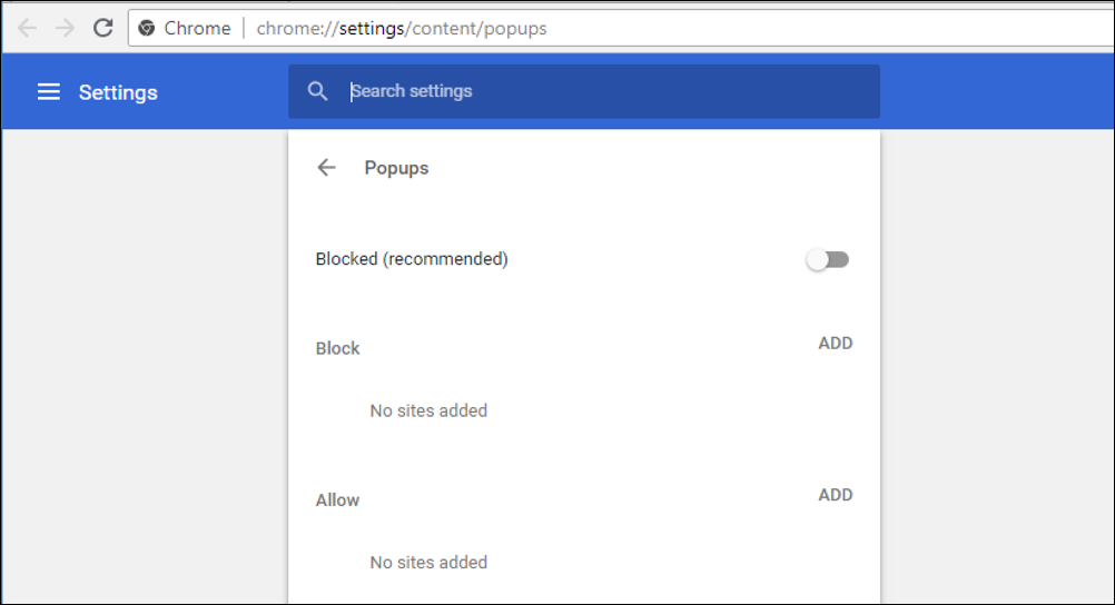 google chrome set blockup blocking settings preferences