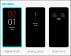 enable always-on display android lg phone clock