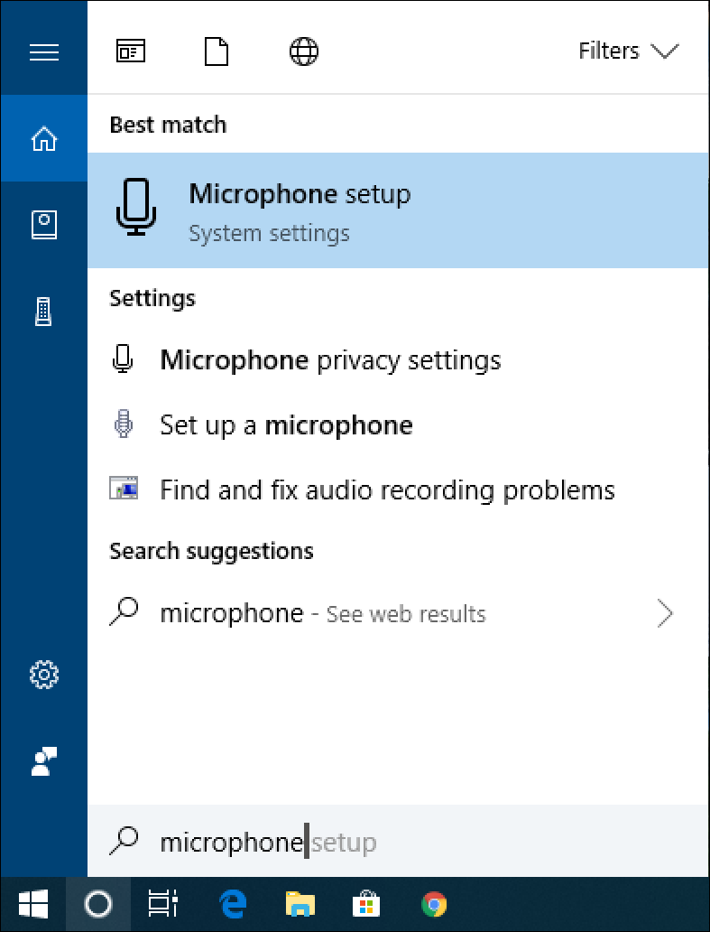 win10 cortana search: microphone