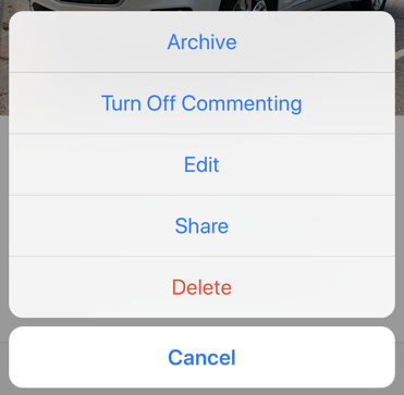 instagram edit options iphone mobile