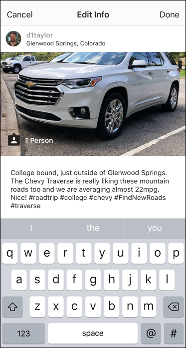instagram post, new hashtags added later