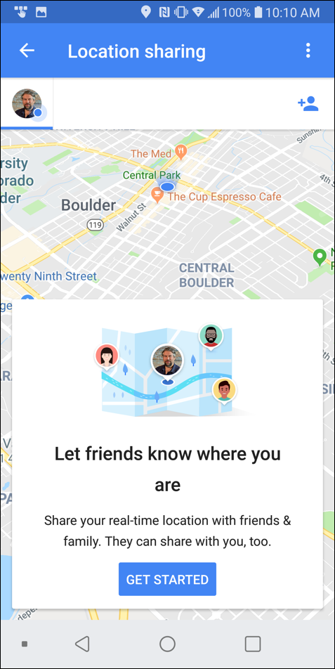 enable location tracking / sharing google maps