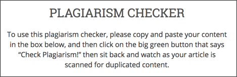 Plagiarism checker