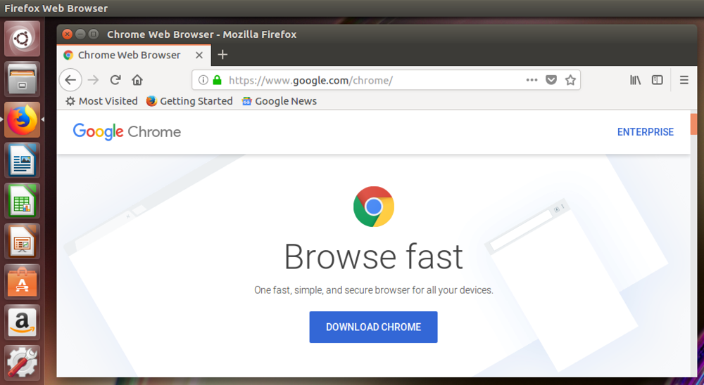 google chrome, in firefox, linux