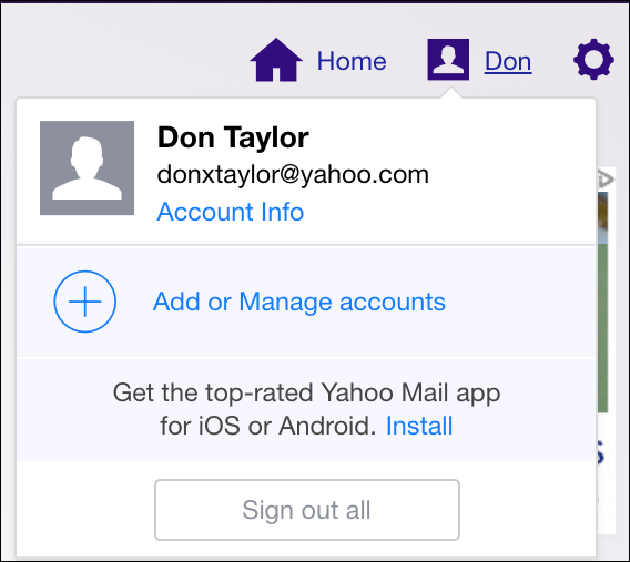 yahoo mail yahoo account info