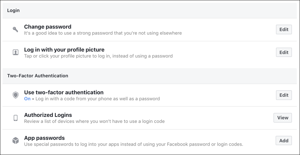 facebook change password enable 2-step verification