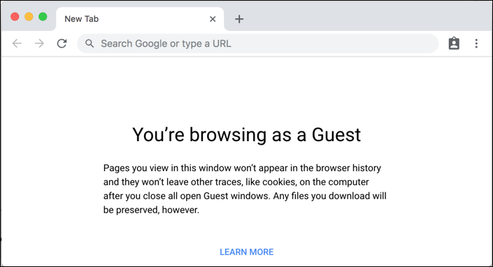 google chrome guest mode web browser window