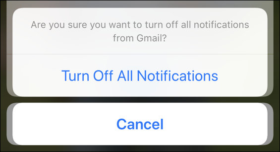 turn off all notifications io12 