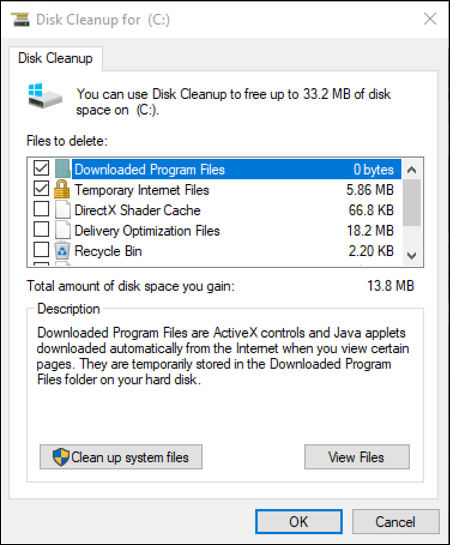 win10 disk cleanup