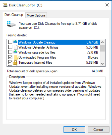 disk cleanup windows 10 wi10