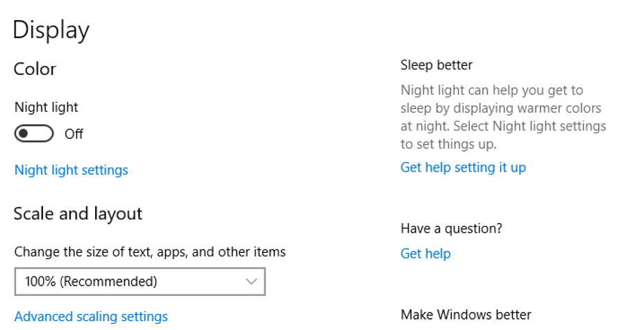 win10 night light mode blue