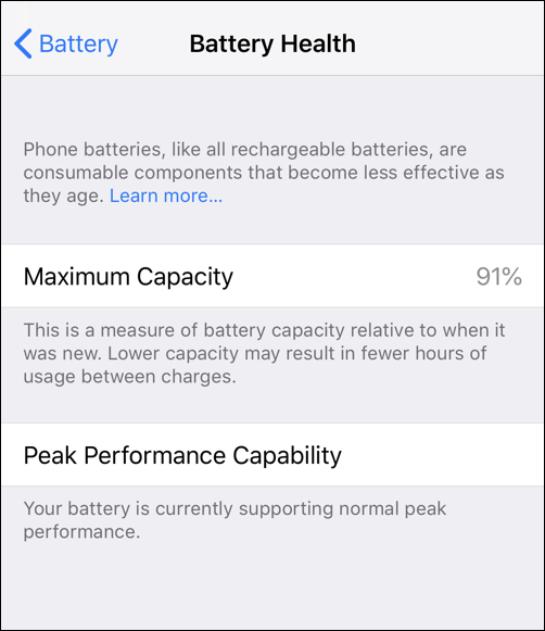 iphone ios12.1 battery health x xr xs 8
