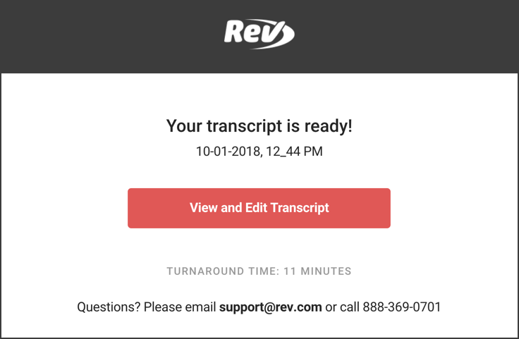 rev.com transcript ready