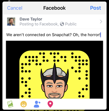 share snapcode snapchat on facebook