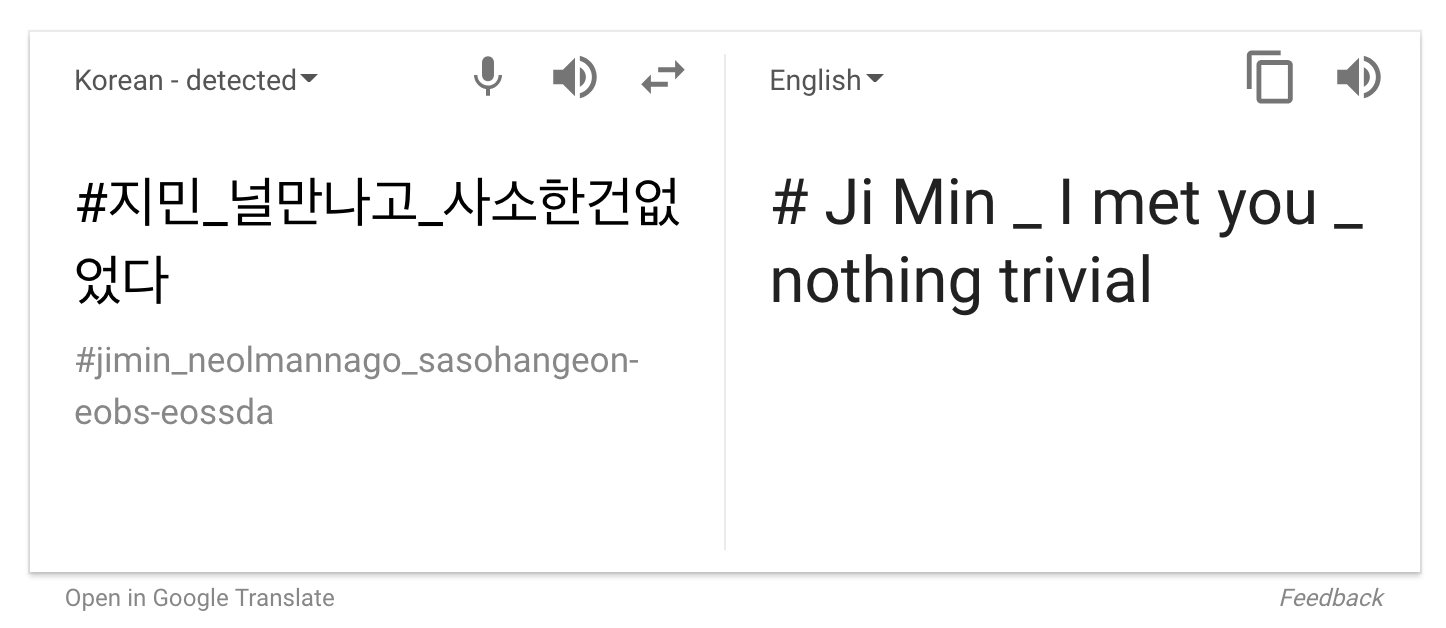 korean tweet translated