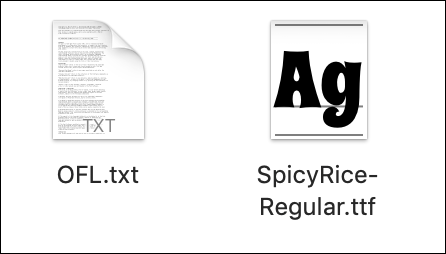 google font downloaded mac "sticky rice"