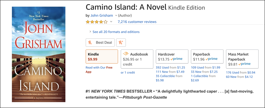 grisham camino island amazon