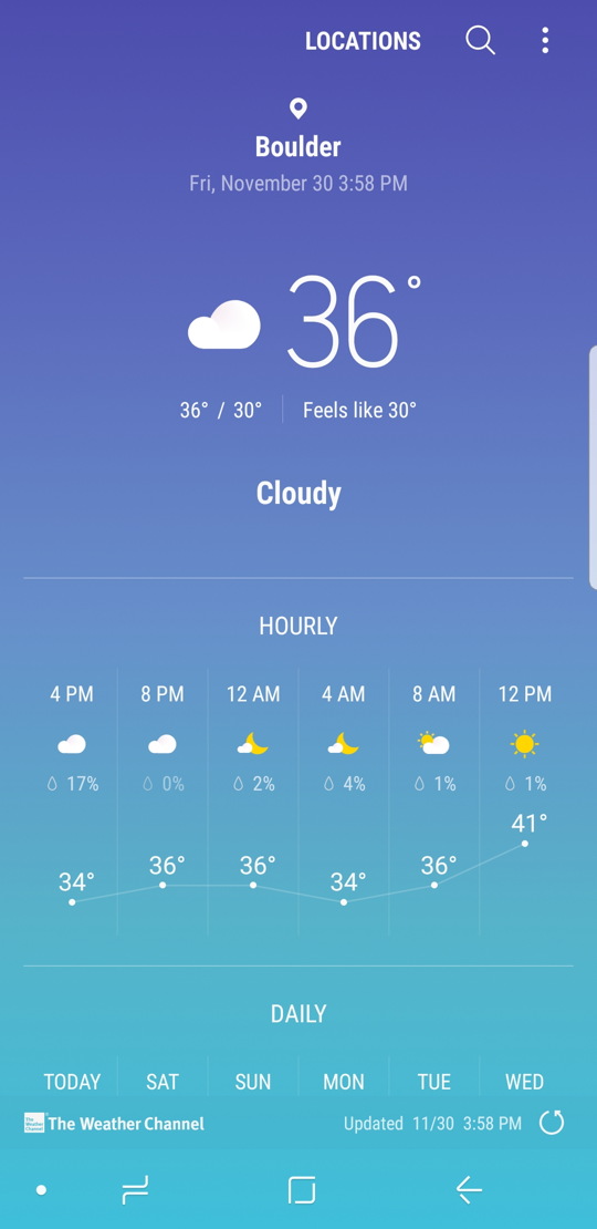 android - boulder co weather