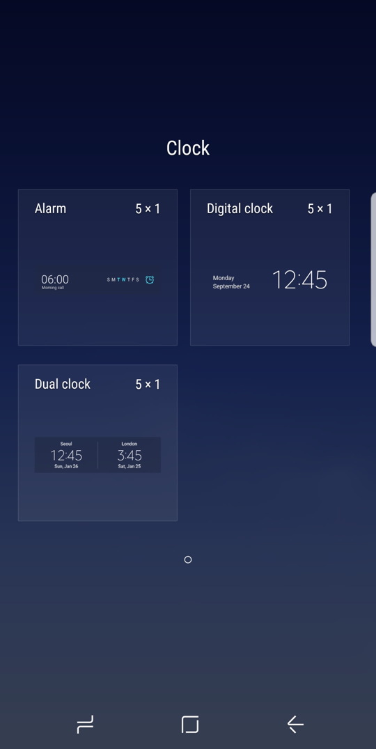 android - samsung experience - clock widgets
