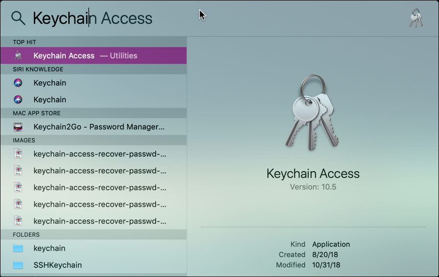 keychain access - mac