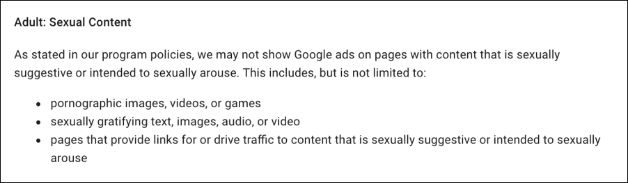 details of adsense policy violation