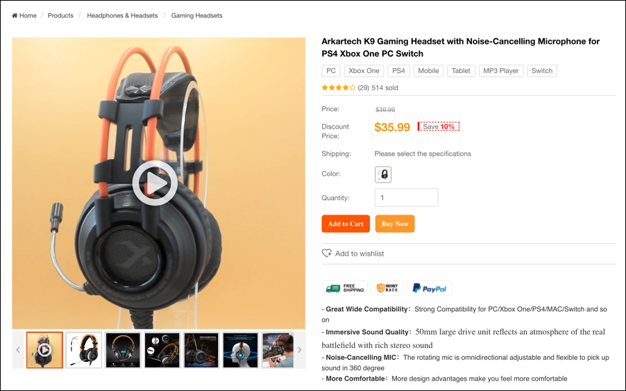 arkartech gamer headphones