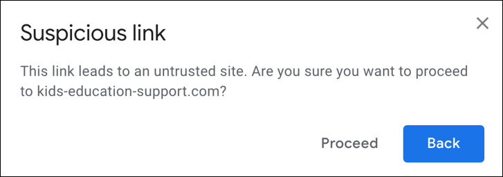 gmail: suspicious link