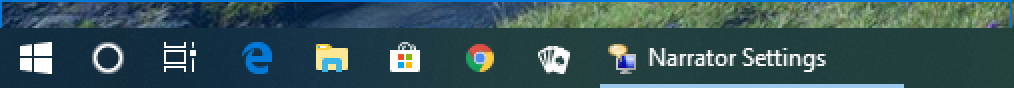 windows 10 taskbar - narrator settings