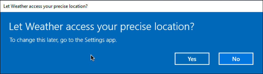 win10 location information permission