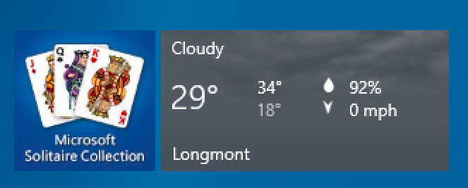 longmont weather, windows win10 start tile