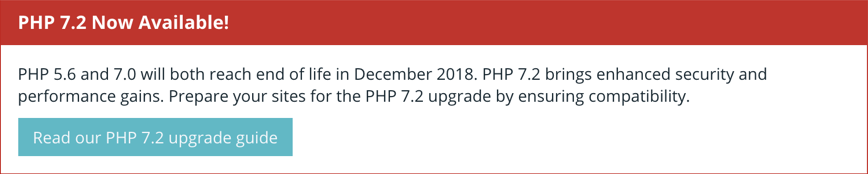 php 7.2 now available - wpe wpengine