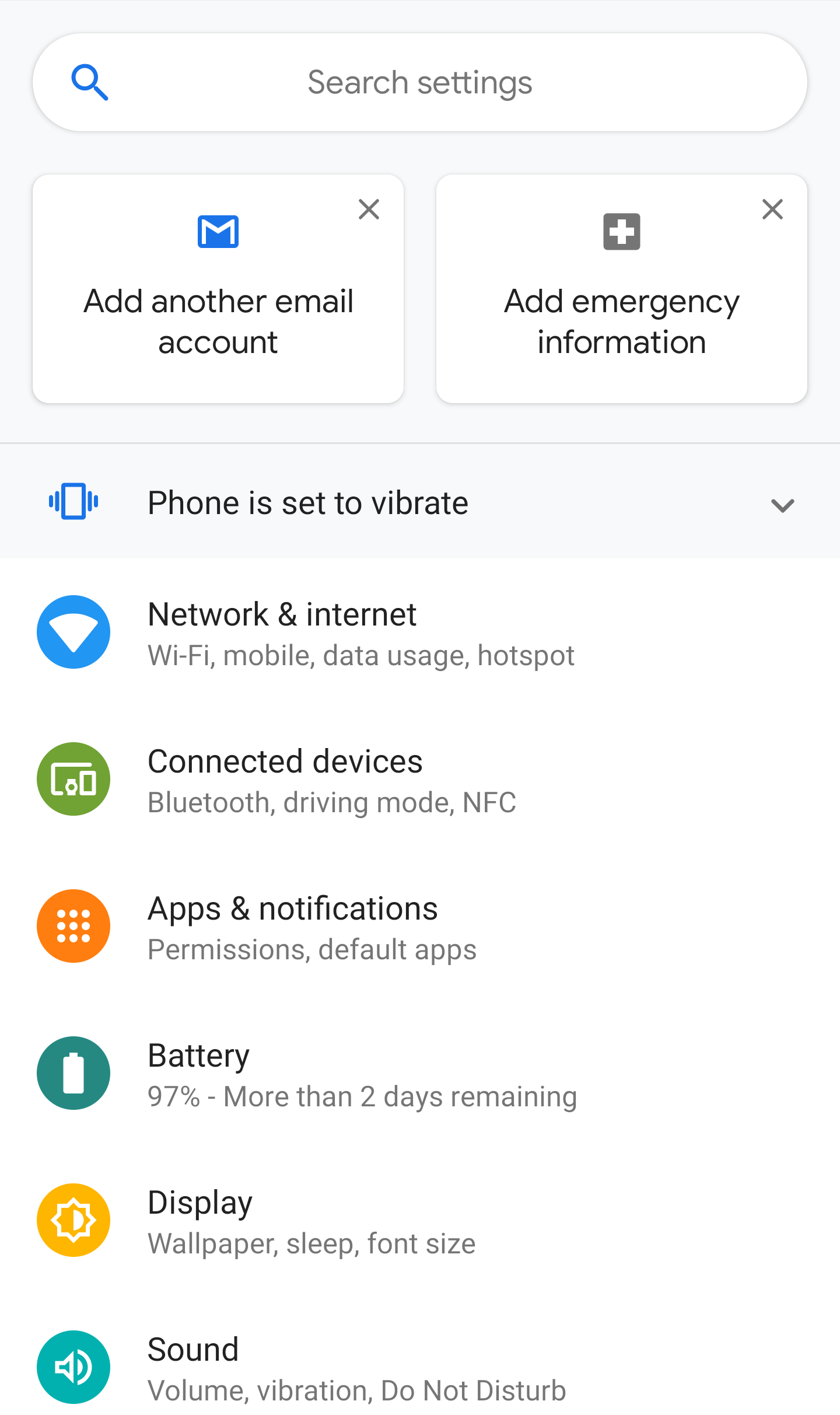 android settings