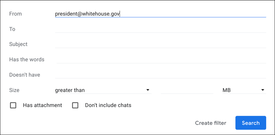 create a gmail filter