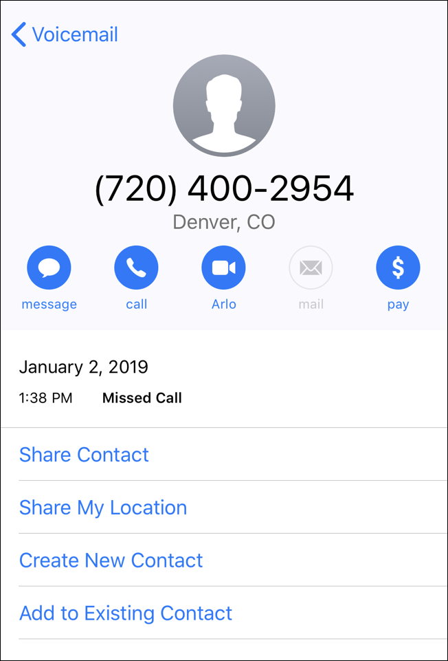 iphone missed call voicemail history ios12