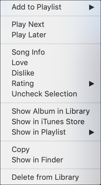 main itunes mac menu