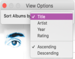 itunes mac sort by artist title date release