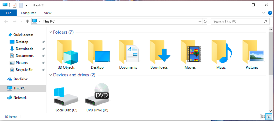 win10 windows file explorer - light mode